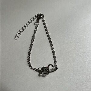 3 for $12 Silver Paw Print and Heart Chain Bracelet